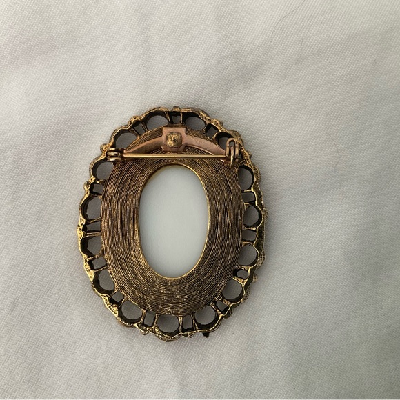 Vintage Cameo Brooch with Gold Accents - Picture 2 of 4